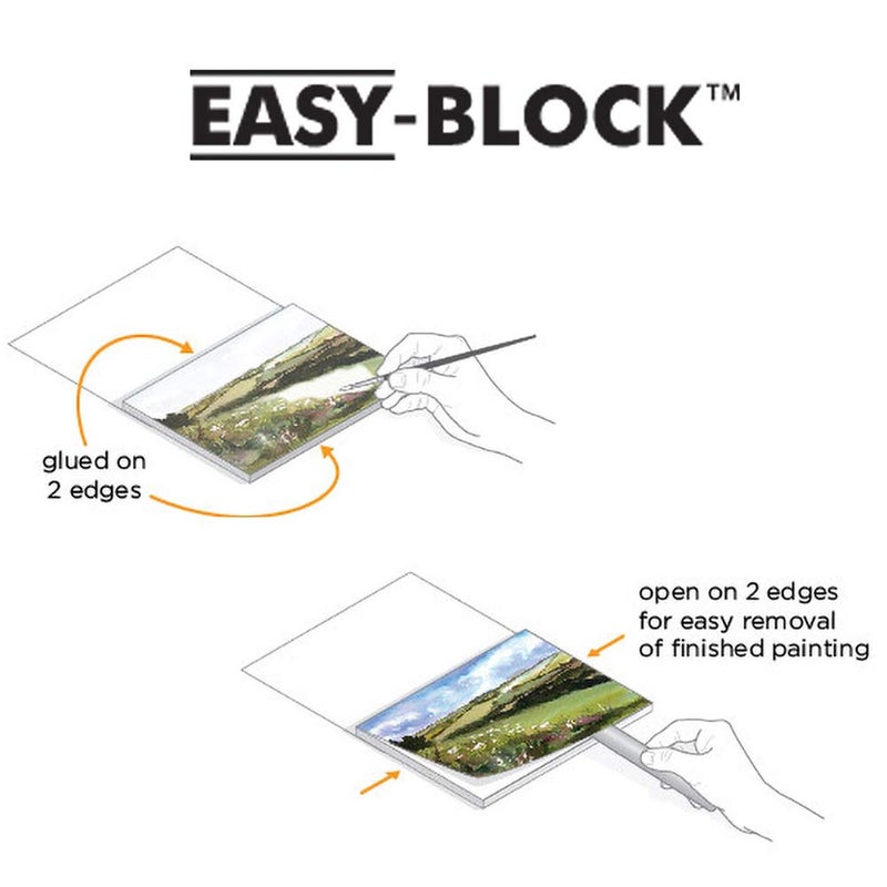 Speedball كتلة ألوان مائية بضغط بارد سائل، 140 رطل (300 غم/م²)، 6x6 بوصة، 15 ورقة - ربط مزدوج الجوانب لسهولة إزالة الورق - Image 4